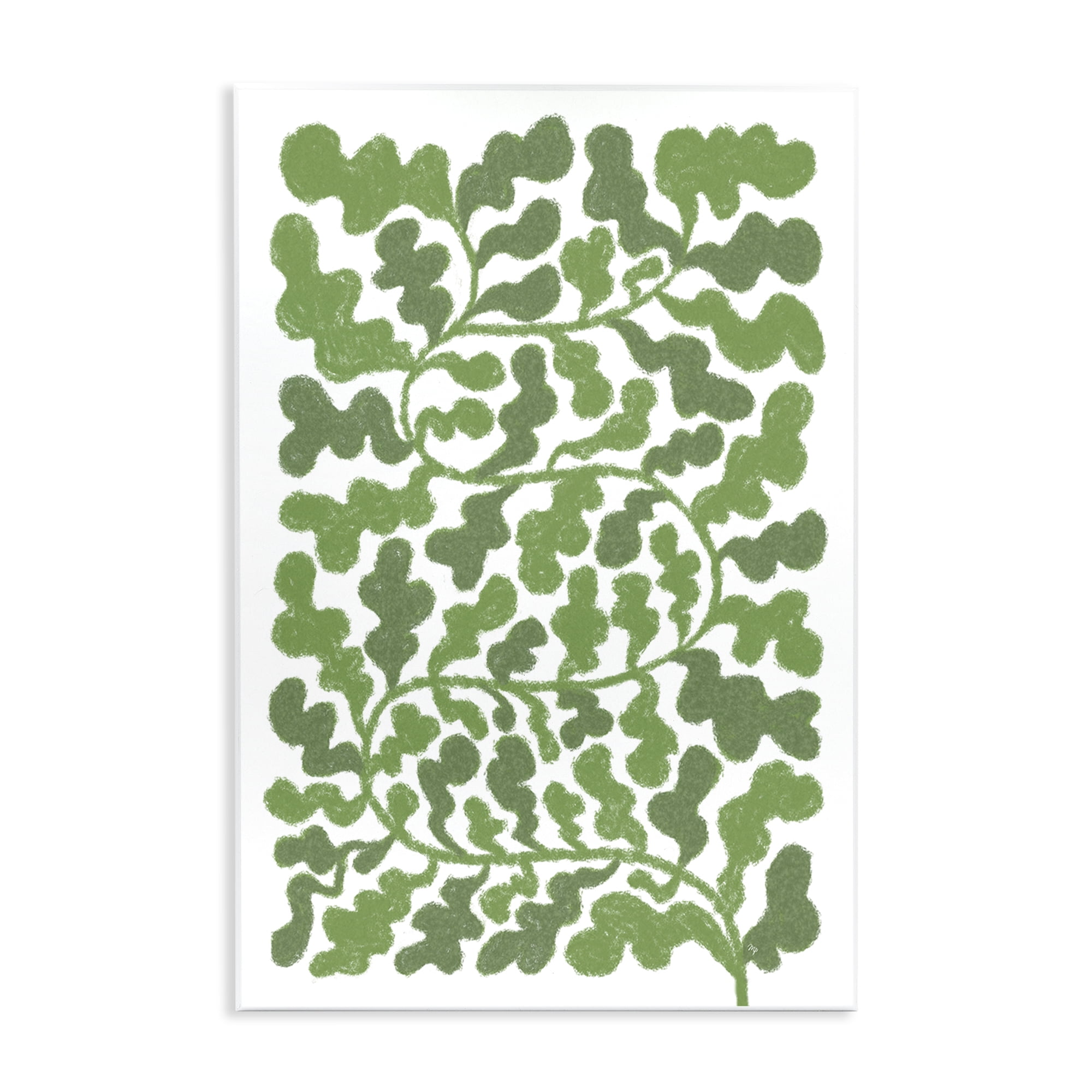 Stupell Industries Intricate Green Vine Pattern Floral & Botanical Painting Unframed Art Print Wall Art, 13 x 19