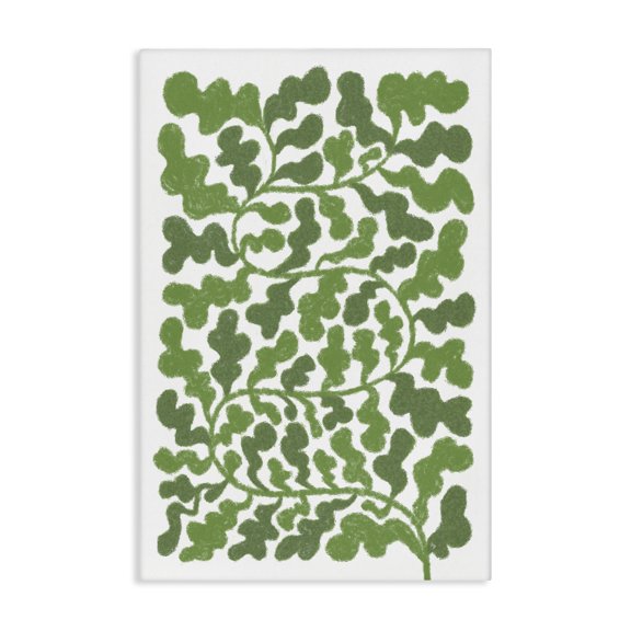 Stupell Industries Intricate Green Vine Pattern Floral & Botanical Painting Wrapped Canvas Art Print Wall Art, 30 x 45