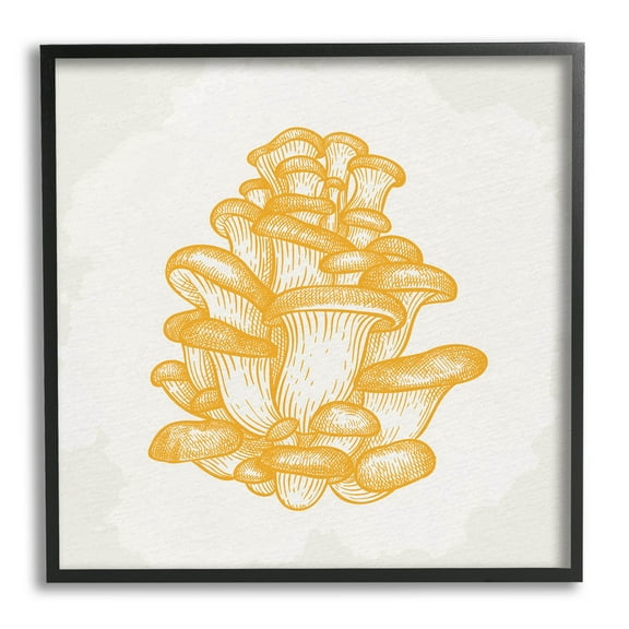 Stupell Industries Intricate Mushroom Forest Botanicals Graphic Art Black Framed Art Print Wall Art, Design by Kim Allen