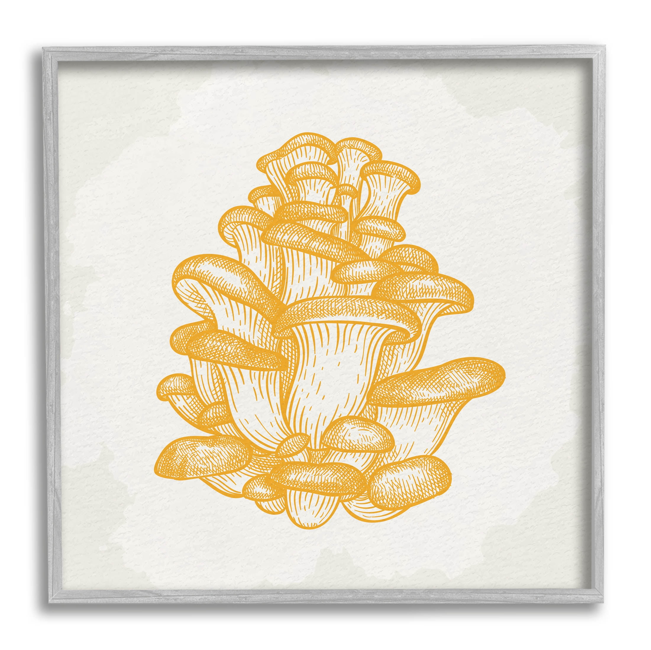 Stupell Industries Intricate Mushroom Forest Botanicals Graphic Art Gray Framed Art Print Wall Art, Design by Kim Allen