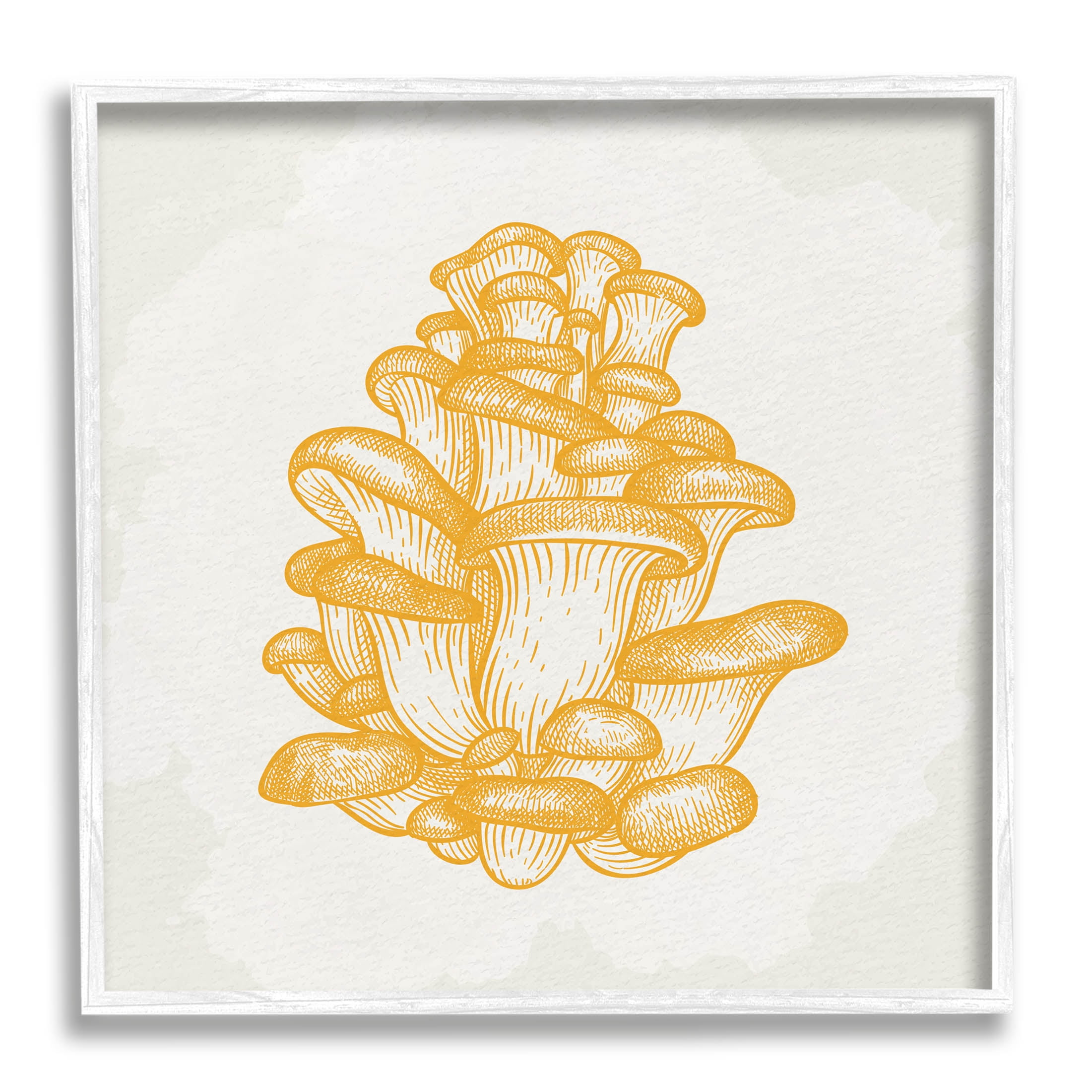 Stupell Industries Intricate Mushroom Forest Botanicals Graphic Art White Framed Art Print Wall Art, Design by Kim Allen