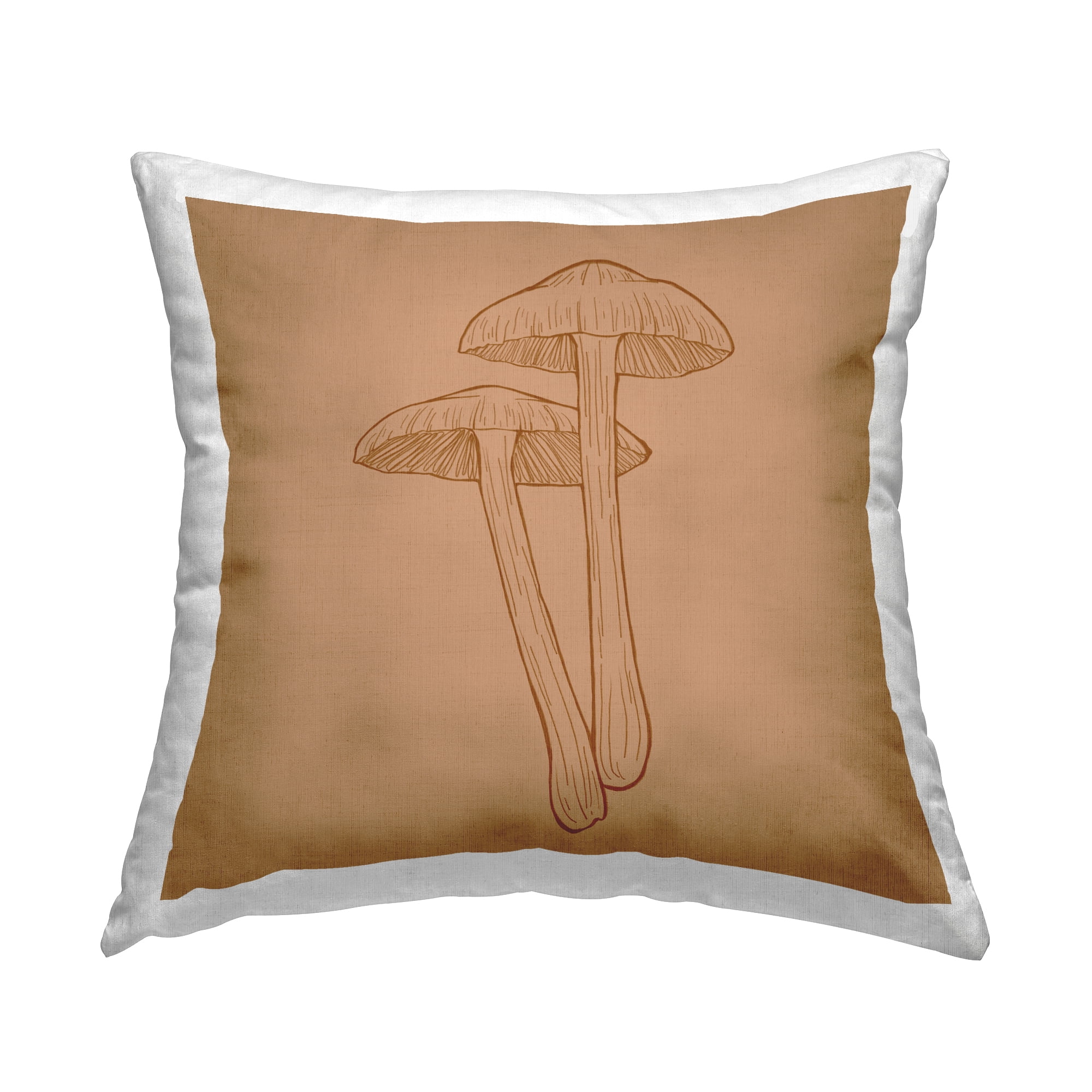 Stupell Industries Intricate Mushrooms Botanical Brown Fungi Design by Ziwei Li Throw Pillow