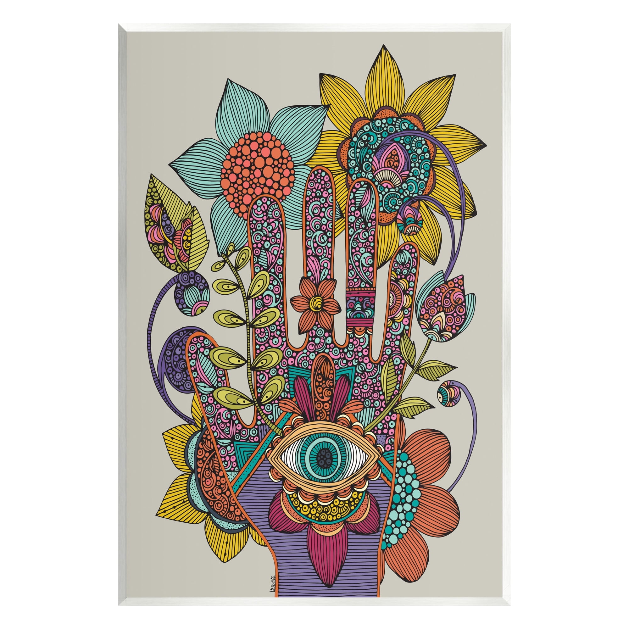 Stupell Industries Intricate Paisley Patterns Floral Hand Eye Shape Graphic Art Unframed Art Print Wall Art, Design by Valentina Harper