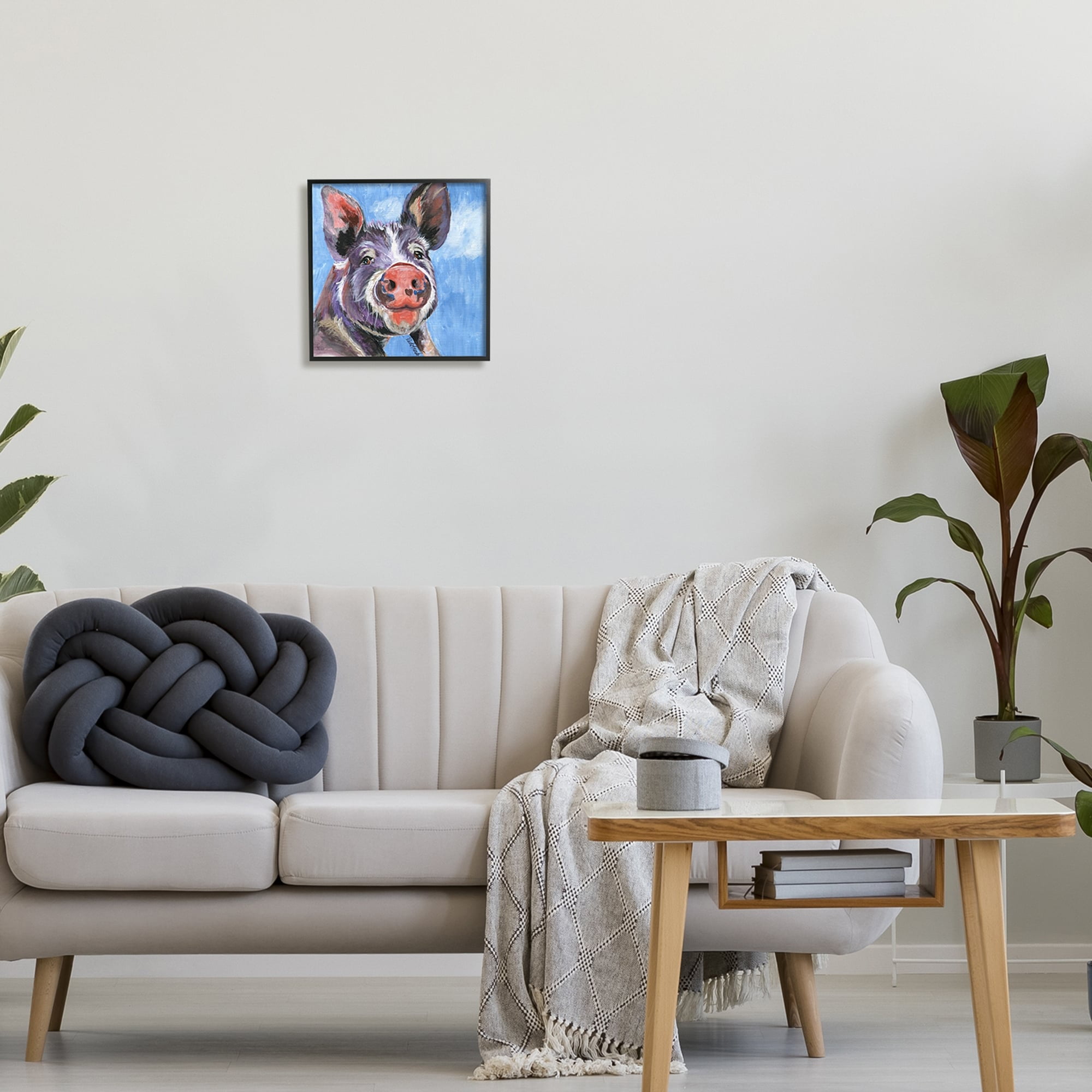 Stupell Industries Intricate Pig Hog Painting Bold Contemporary Strokes Painting Black Framed Art Print Wall Art, Design by Jennifer Redstreake