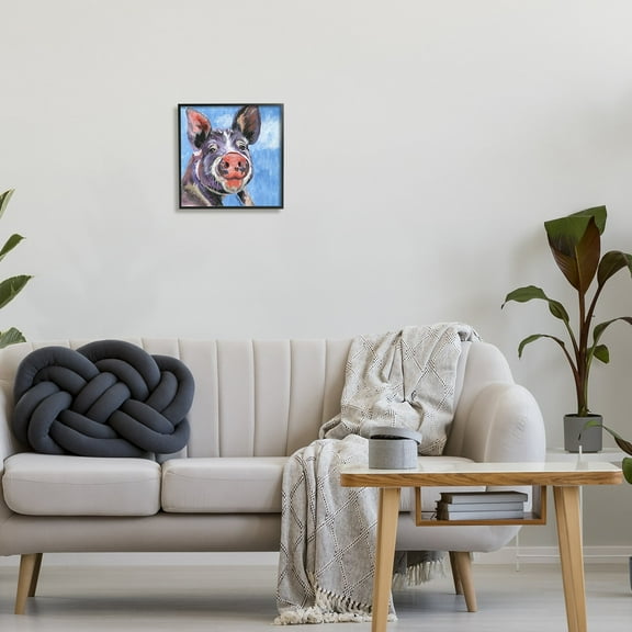 Stupell Industries Intricate Pig Hog Painting Bold Contemporary Strokes Painting Black Framed Art Print Wall Art, Design by Jennifer Redstreake