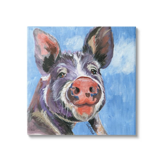 Stupell Industries Intricate Pig Hog Painting Bold Contemporary Strokes Painting Gallery Wrapped Canvas Print Wall Art, Design by Jennifer Redstreake