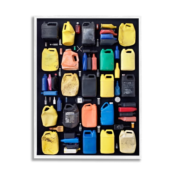 Stupell Industries Intriguing Modern Jetsam Jerrycan Containers Recycling Waste Framed Wall Art, 16 x 20, Design by Barry Rosenthal