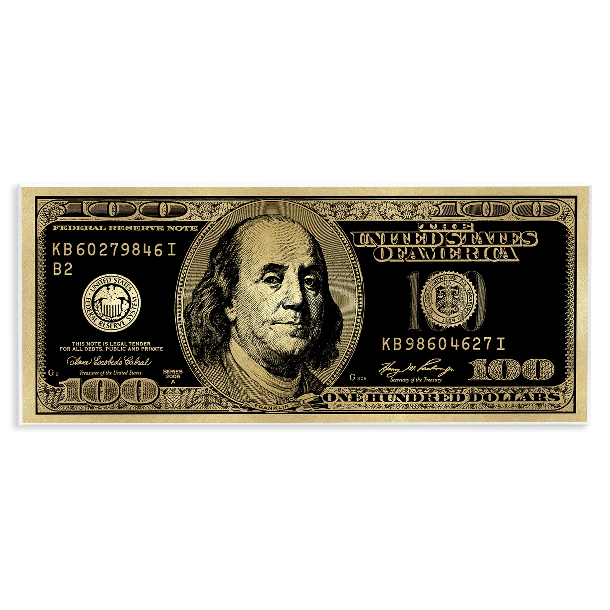 Stupell Industries Inverted Hundred Bill Novelty & Humor Painting Unframed Art Print Wall Art, 17 x 7