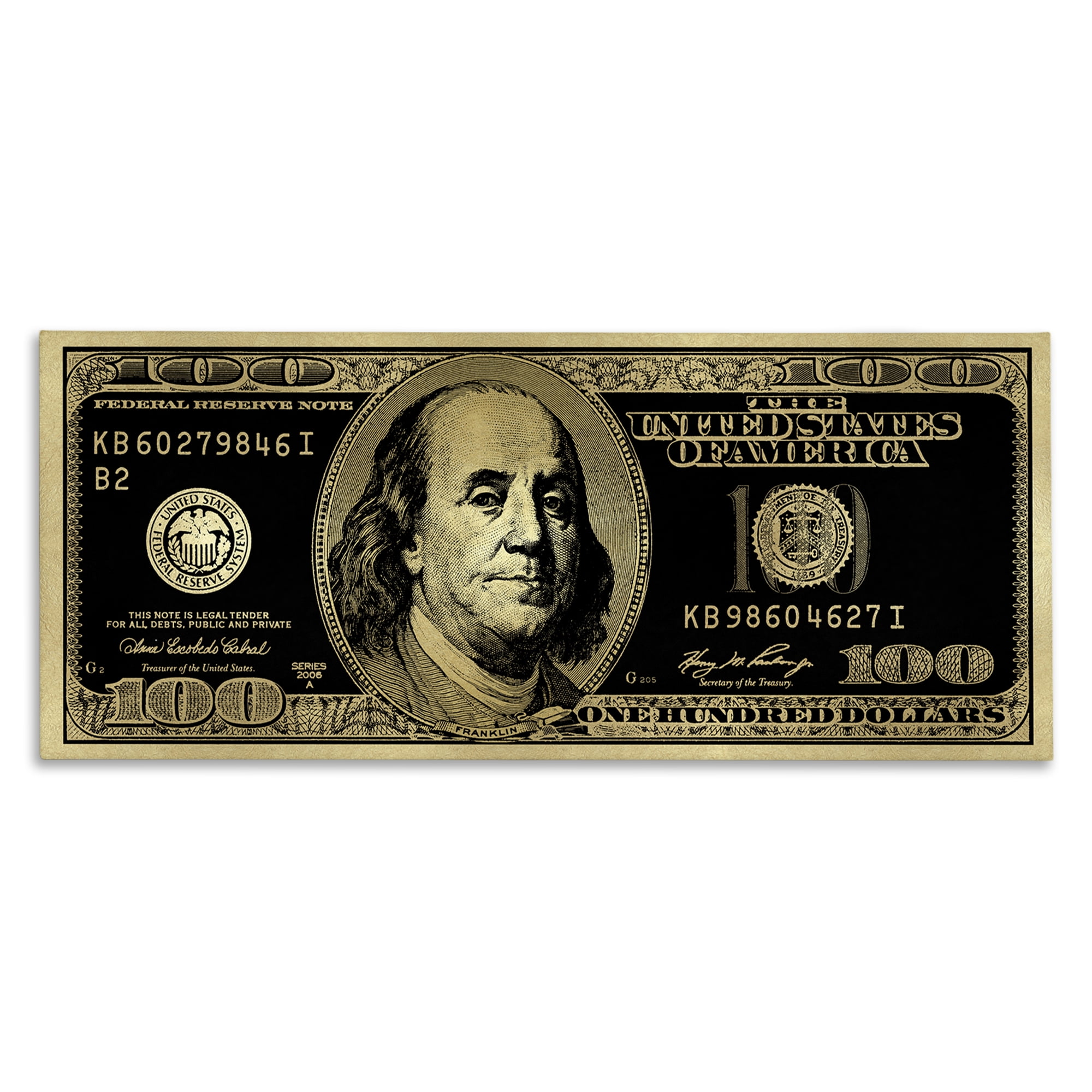 Stupell Industries Inverted Hundred Bill Novelty & Humor Painting Wrapped Canvas Art Print Wall Art, 24 x 10