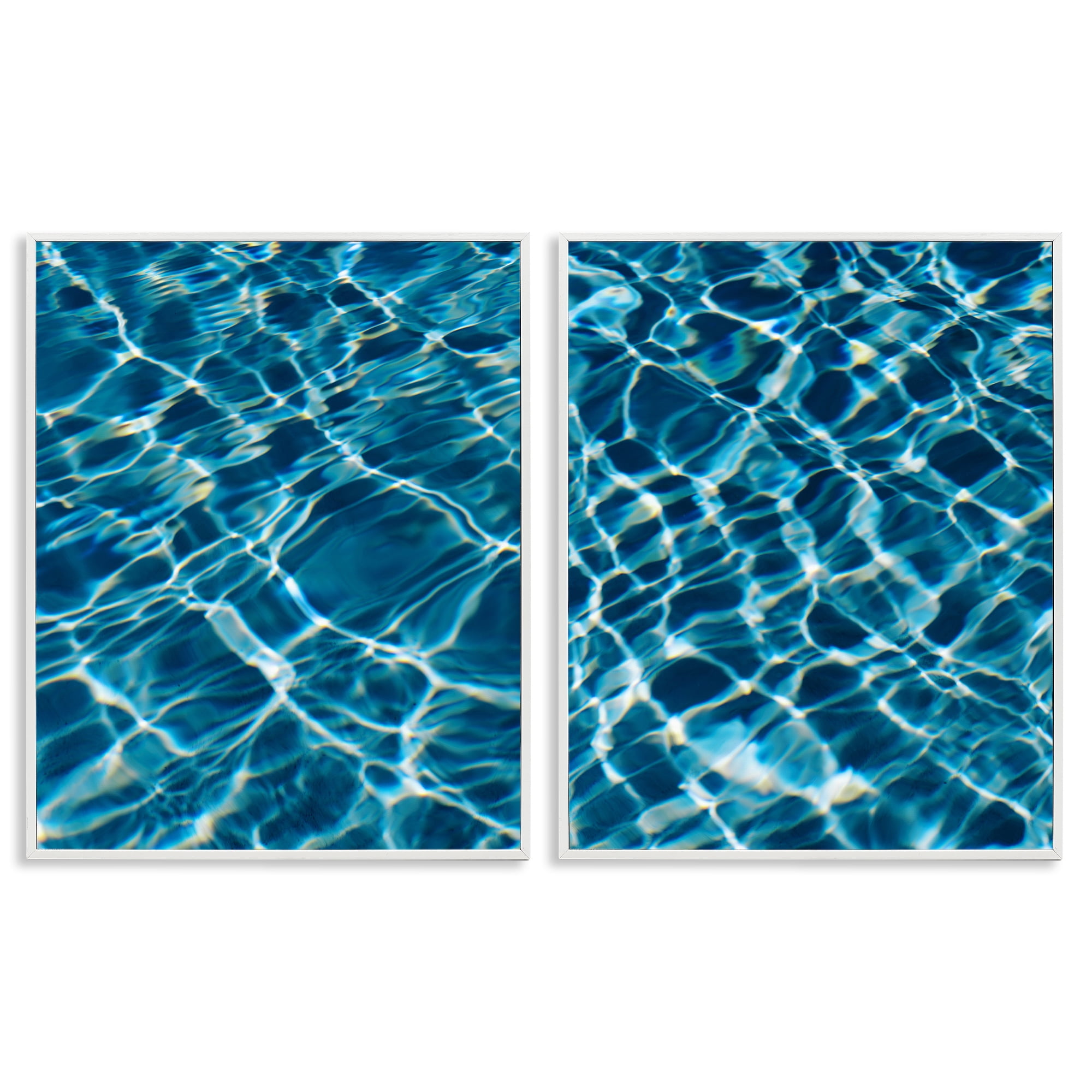 Stupell Industries Inviting Clear Pool Water Nautical & Beach Painting White Framed Art Print Wall Art, 11 x 14, Set of 2
