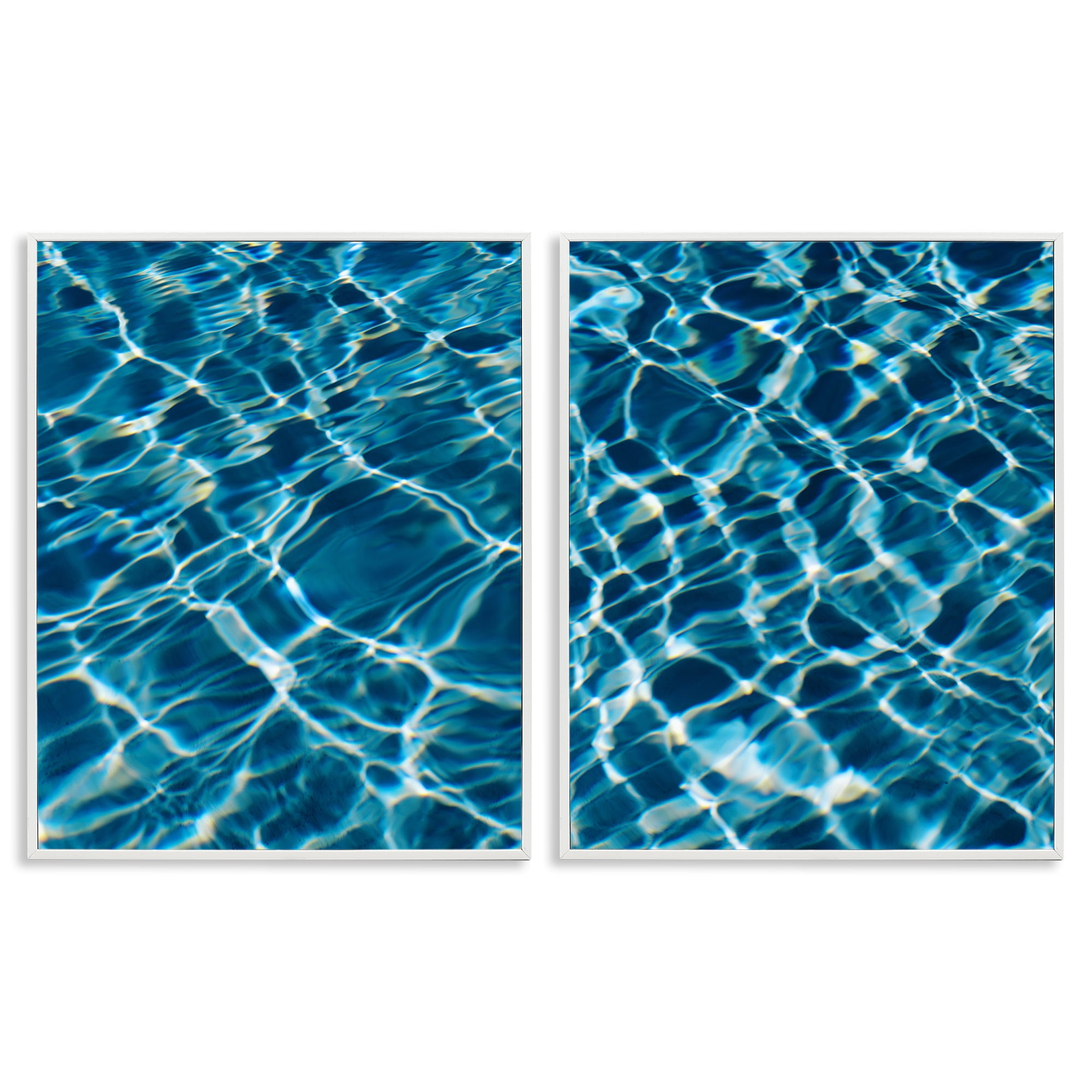 Stupell Industries Inviting Clear Pool Water Nautical & Beach Painting White Framed Art Print Wall Art, 24 x 30, Set of 2