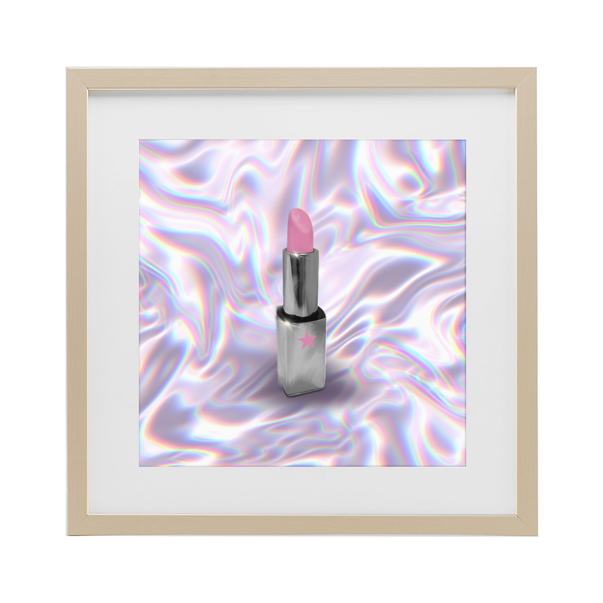 Stupell Industries Iridescent Icon Lipstick Birch Framed Print Under Glass, design by Matthew Piotrowicz