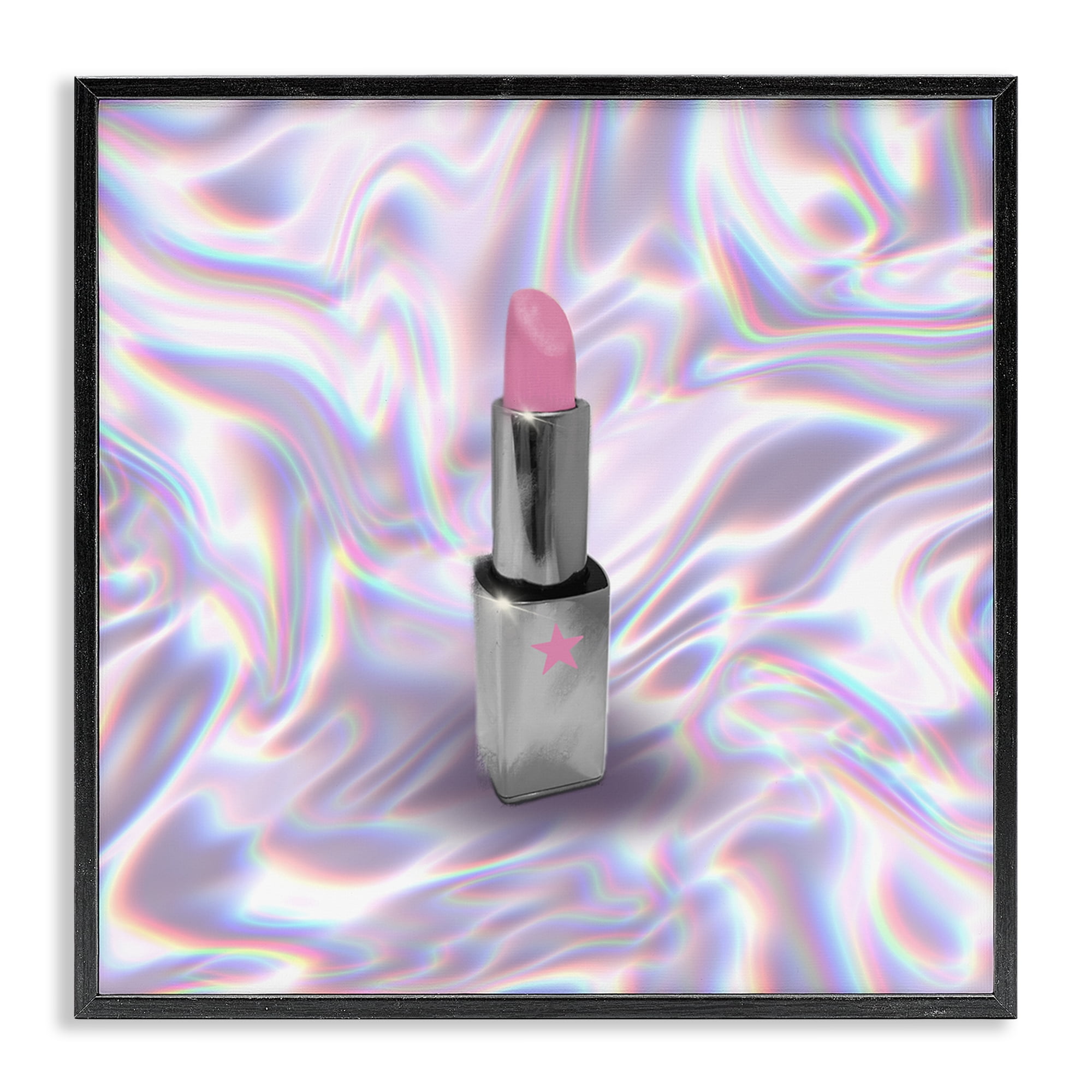 Stupell Industries Iridescent Icon Lipstick Black Framed Giclee Art, design by Matthew Piotrowicz