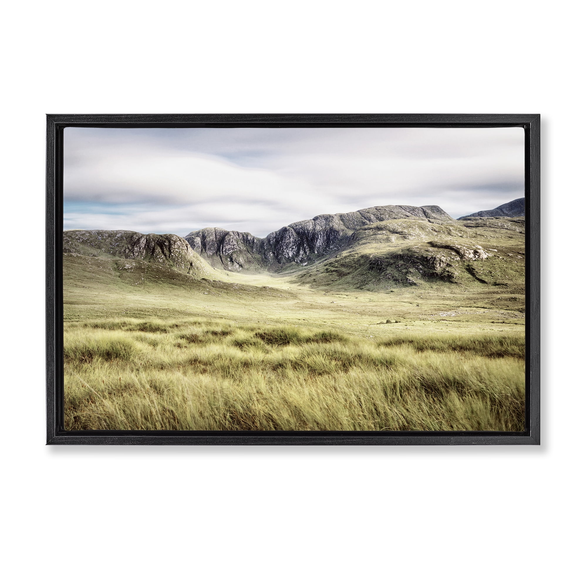 Stupell Industries Irish Countryside Hills Black Framed Floater Canvas Wall Art, design by Andy Amos