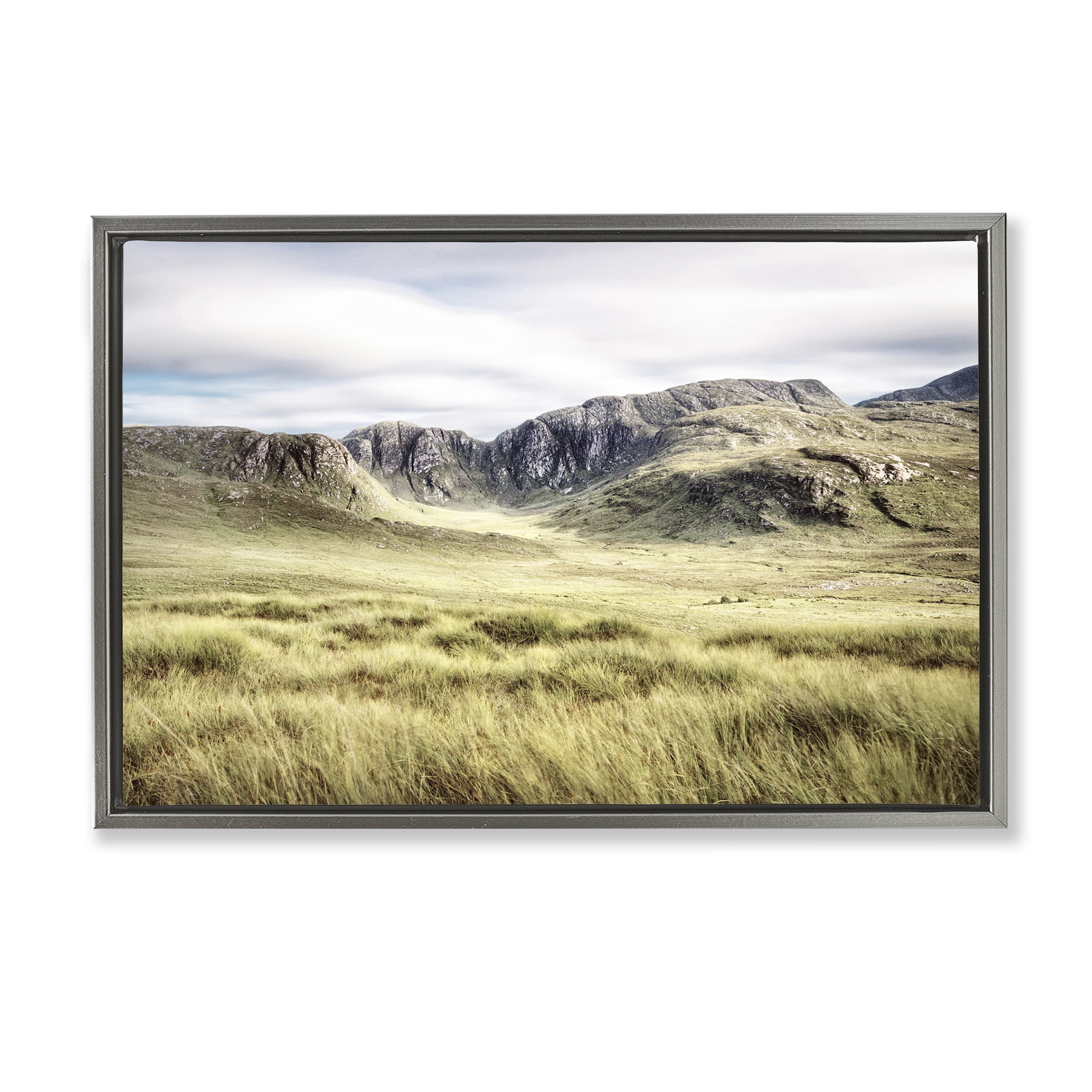 Stupell Industries Irish Countryside Hills Gray Framed Floater Canvas Wall Art, design by Andy Amos