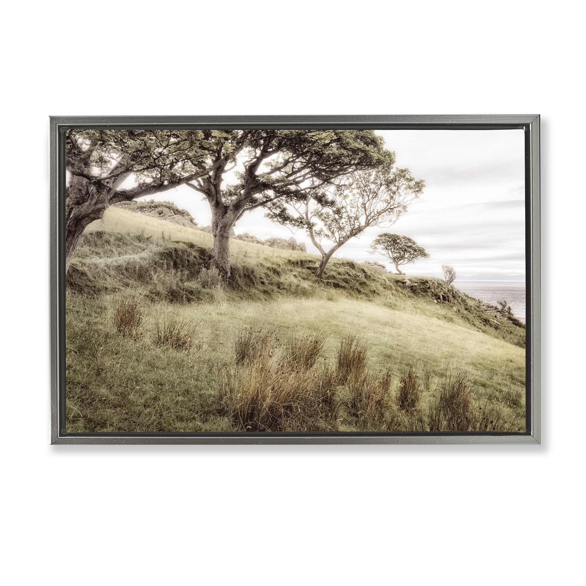 Stupell Industries Irish Hillside Landscape Gray Framed Floater Canvas Wall Art, design by Andy Amos