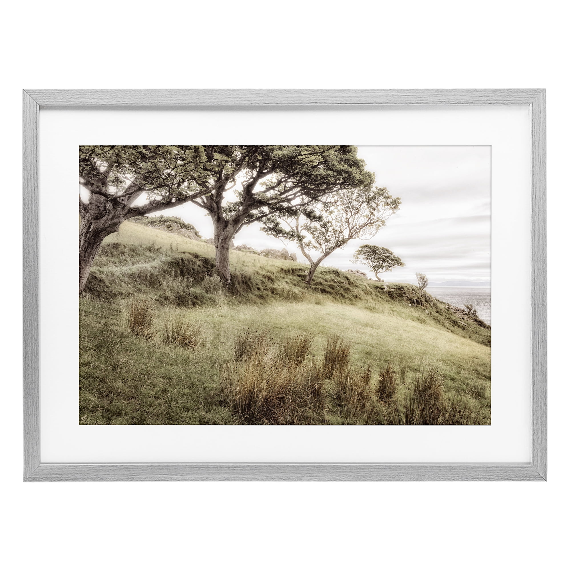 Stupell Industries Irish Hillside Landscape Gray Framed Print Under Glass, design by Andy Amos