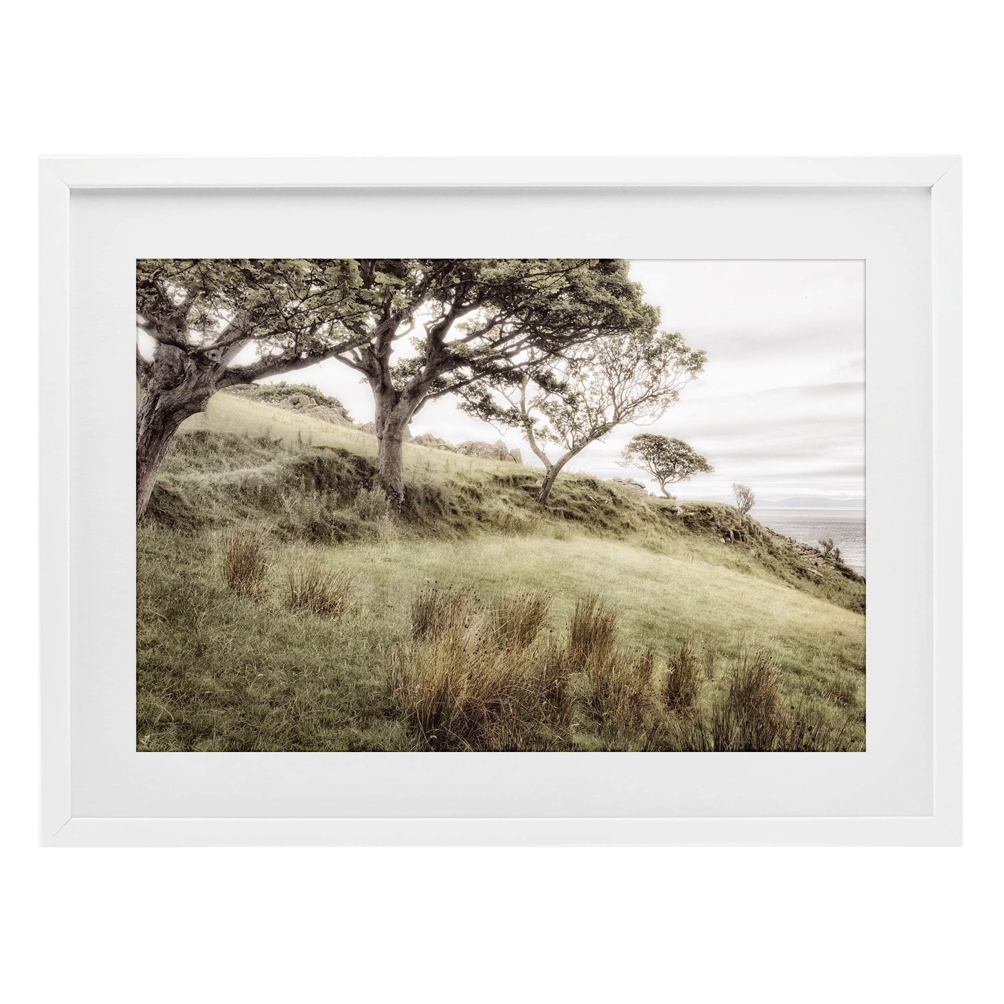 Stupell Industries Irish Hillside Landscape White Framed Print Under Glass, design by Andy Amos