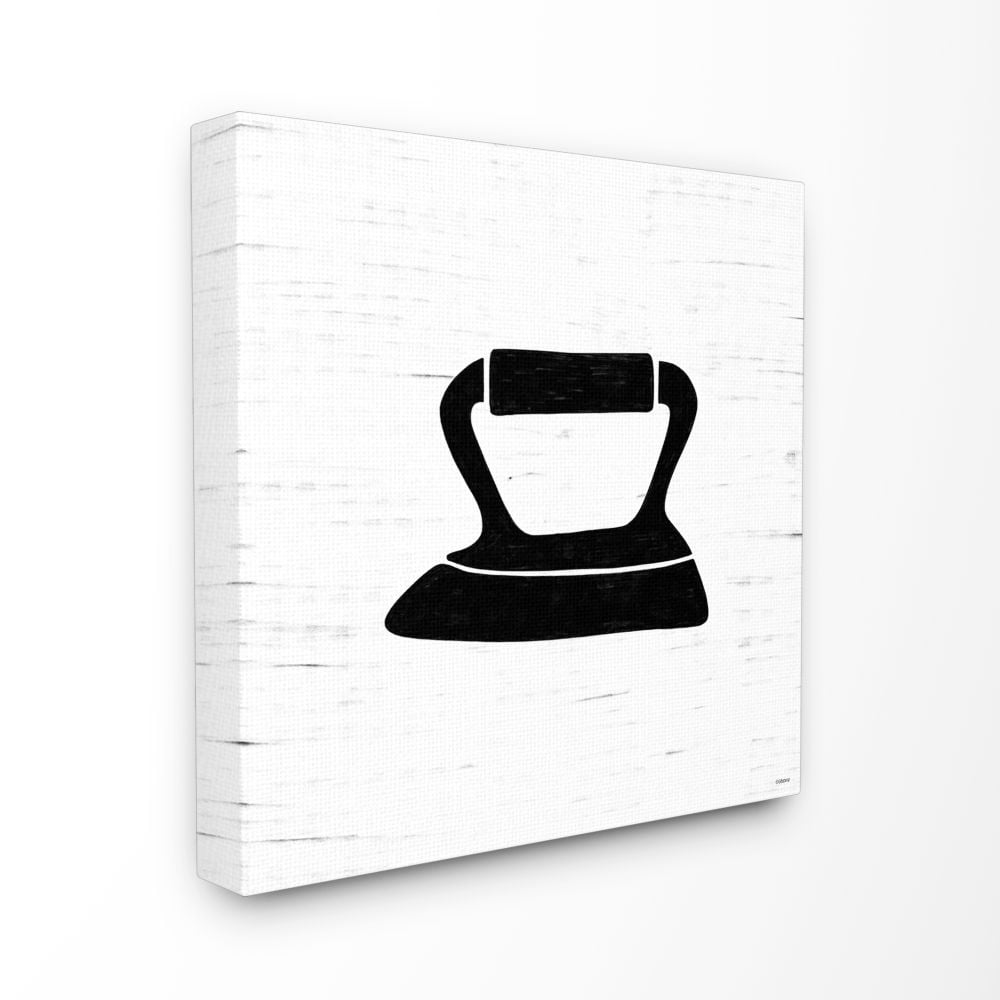 Stupell Industries Iron Laundry Bathroom Black And White Design XL Canvas Wall Art by Gigi Louise