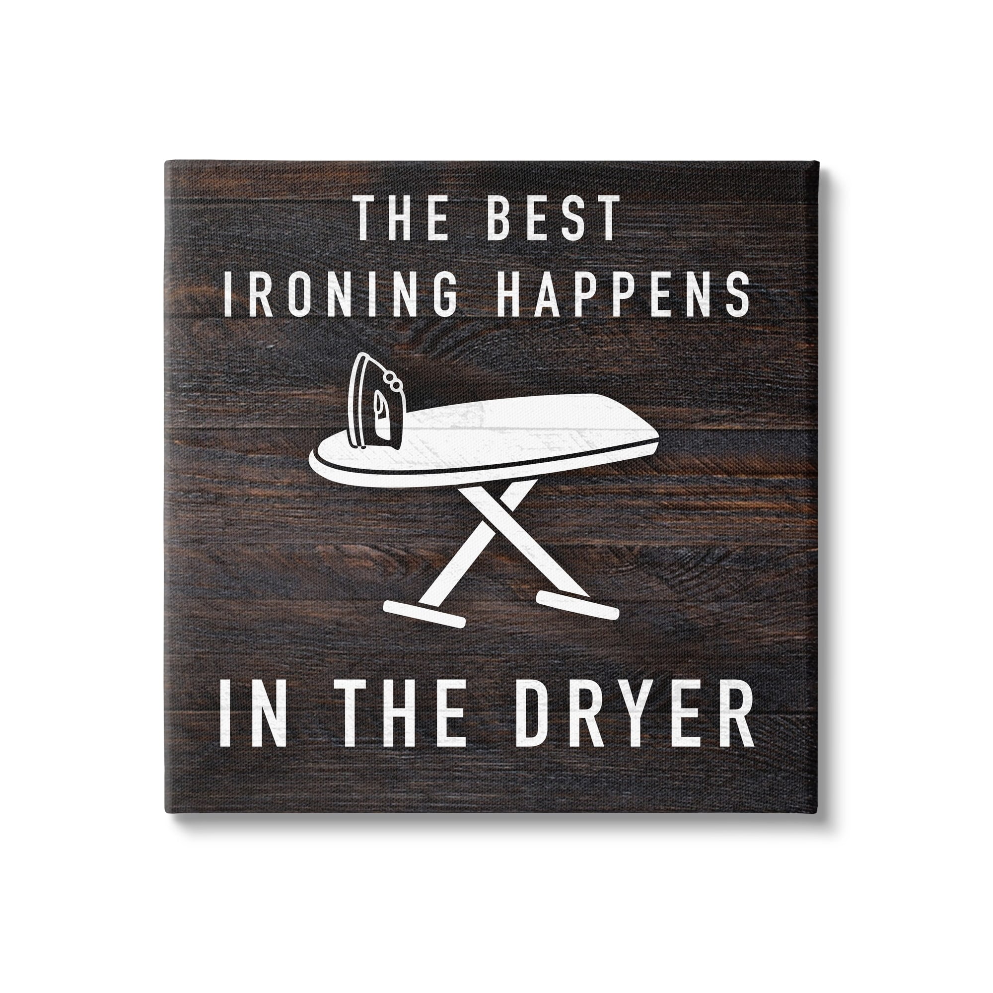 Stupell Industries Ironing Dryer Laundry Quote Text Grain Pattern Canvas Wall Art, 36 x 36, Design by Marcus Prime