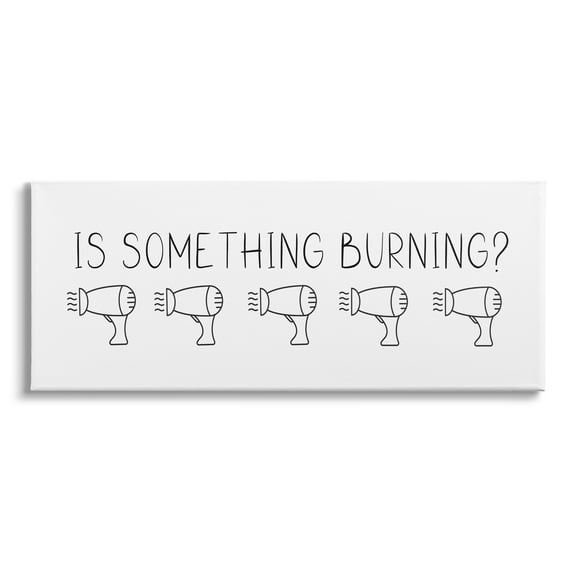 Stupell Industries Is Something Burning Bathroom Hair Drier Phrase, 40 x 17,Design by Susan Jill