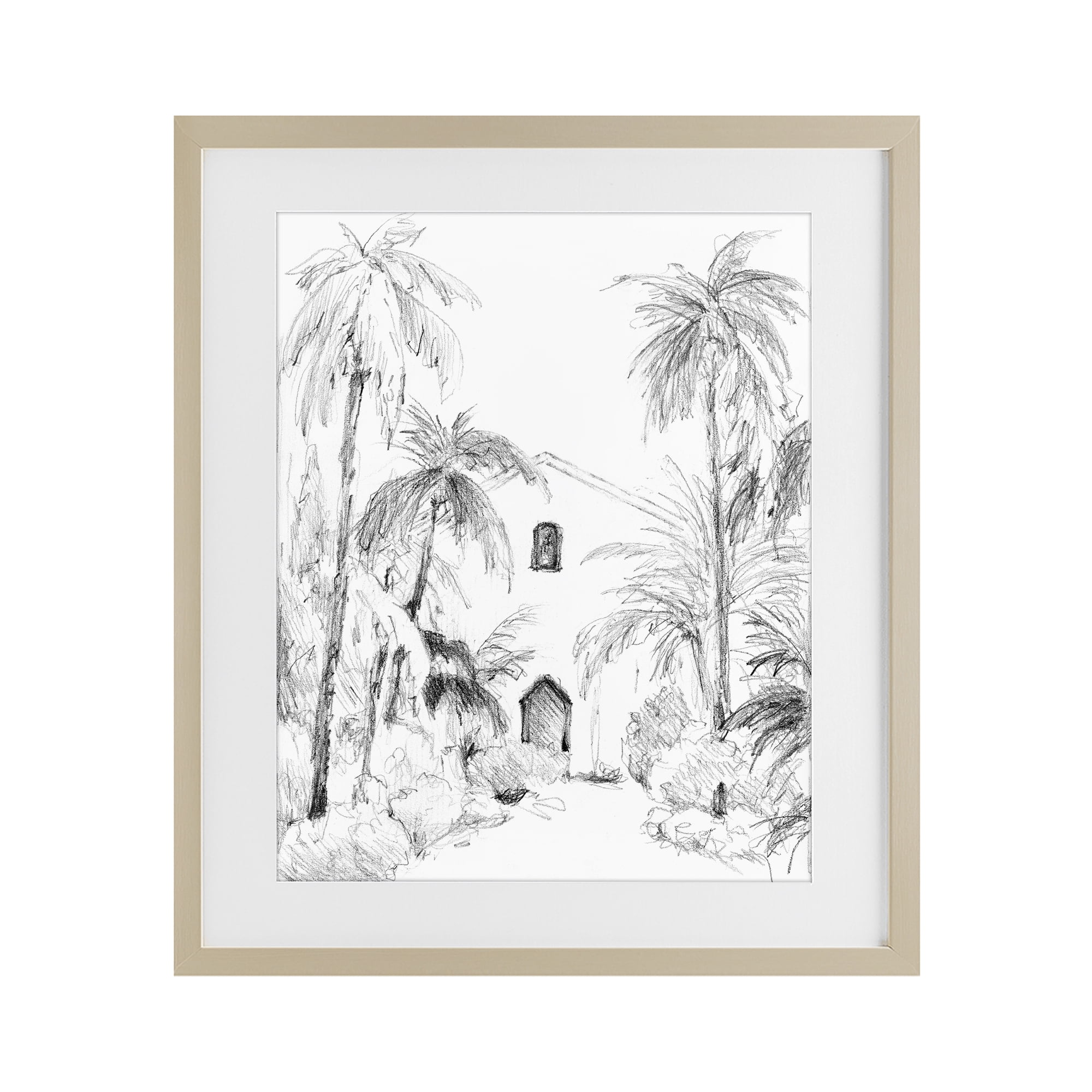Stupell Industries Island Church Sketch Birch Framed Print Under Glass, design by Lanie Loreth