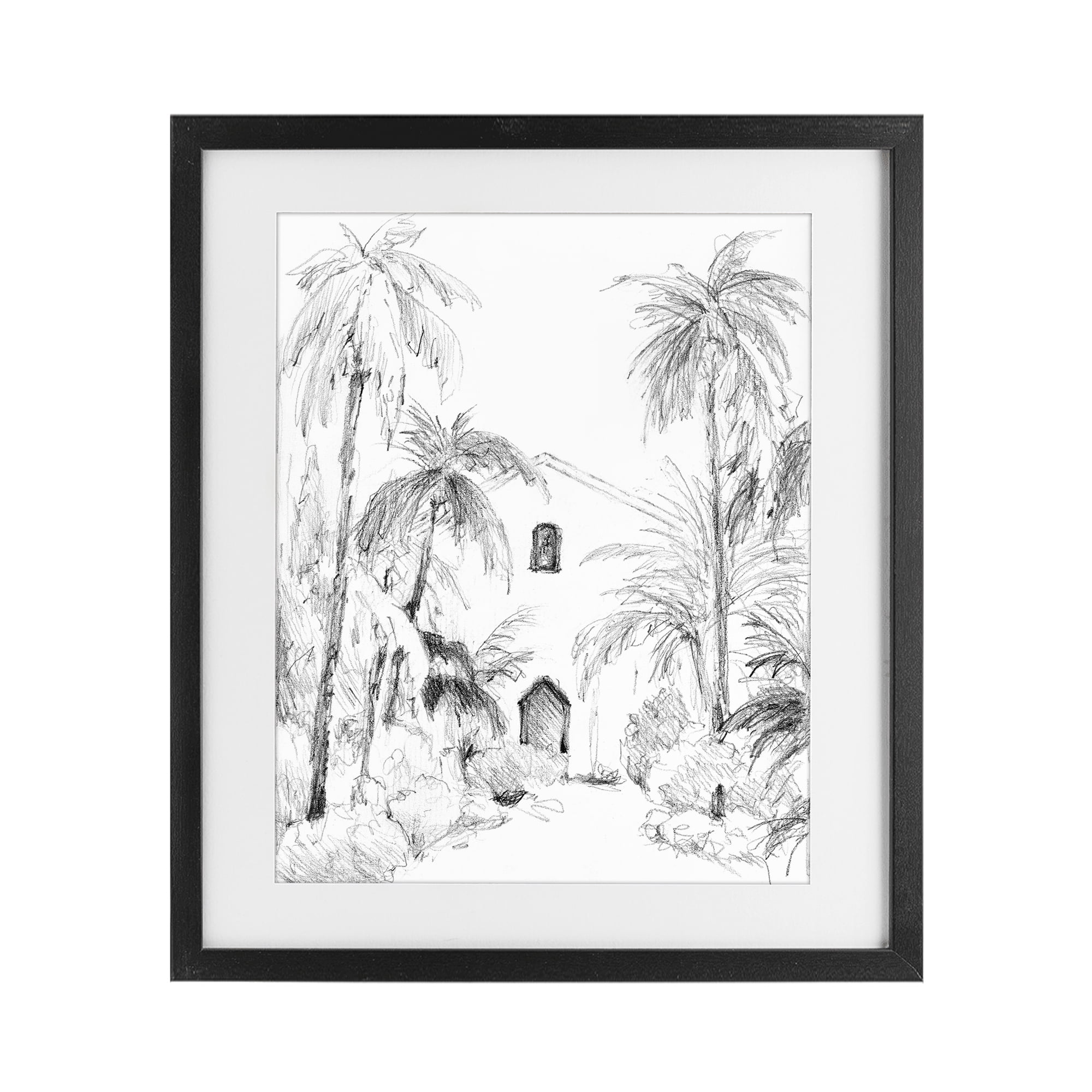 Stupell Industries Island Church Sketch Black Framed Print Under Glass, design by Lanie Loreth