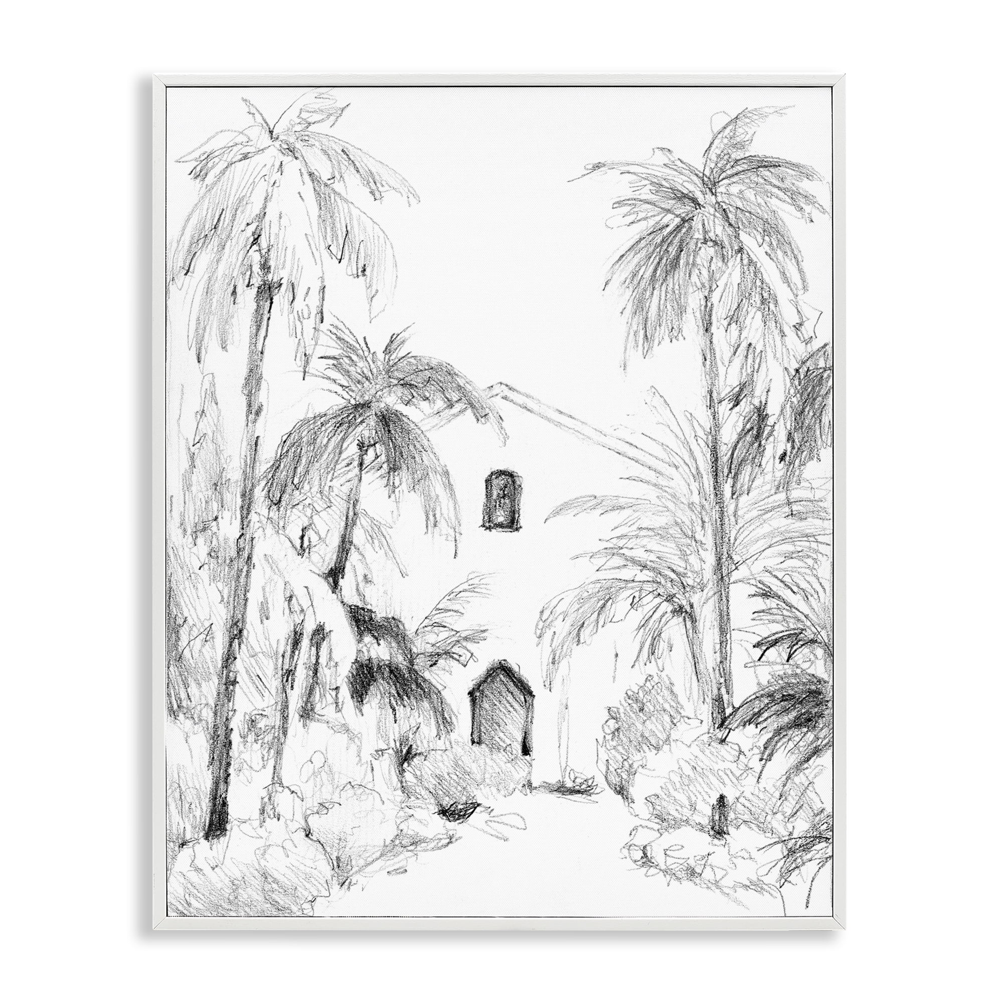 Stupell Industries Island Church Sketch White Framed Giclee Art, design by Lanie Loreth