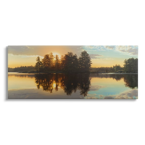 Stupell Industries Island Lake Landscape Sunset Landscape Photography Gallery Wrapped Canvas Print Wall Art