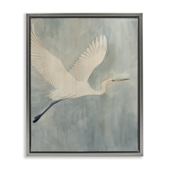 Stupell Industries Traditional Island Specter Bird Gray Floating Frame Canvas Art, 25 x 31, by Grace Popp