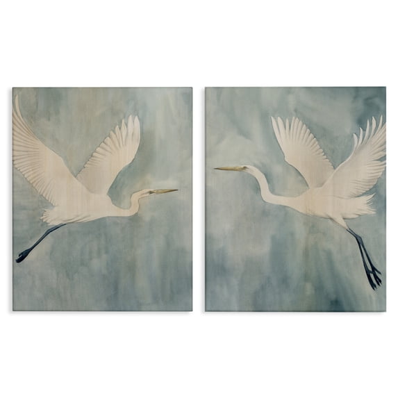 Stupell Industries Island Specter Egrets 2 Piece Canvas Wall Art Set design by Grace Popp, 20 x 16