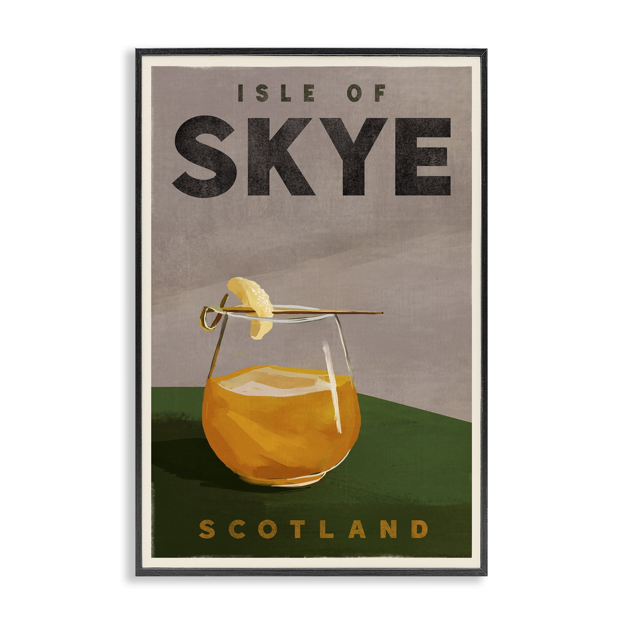 Stupell Industries Isle of Skye Cocktail Food & Beverage Painting Black Framed Art Print Wall Art, 16 x 24