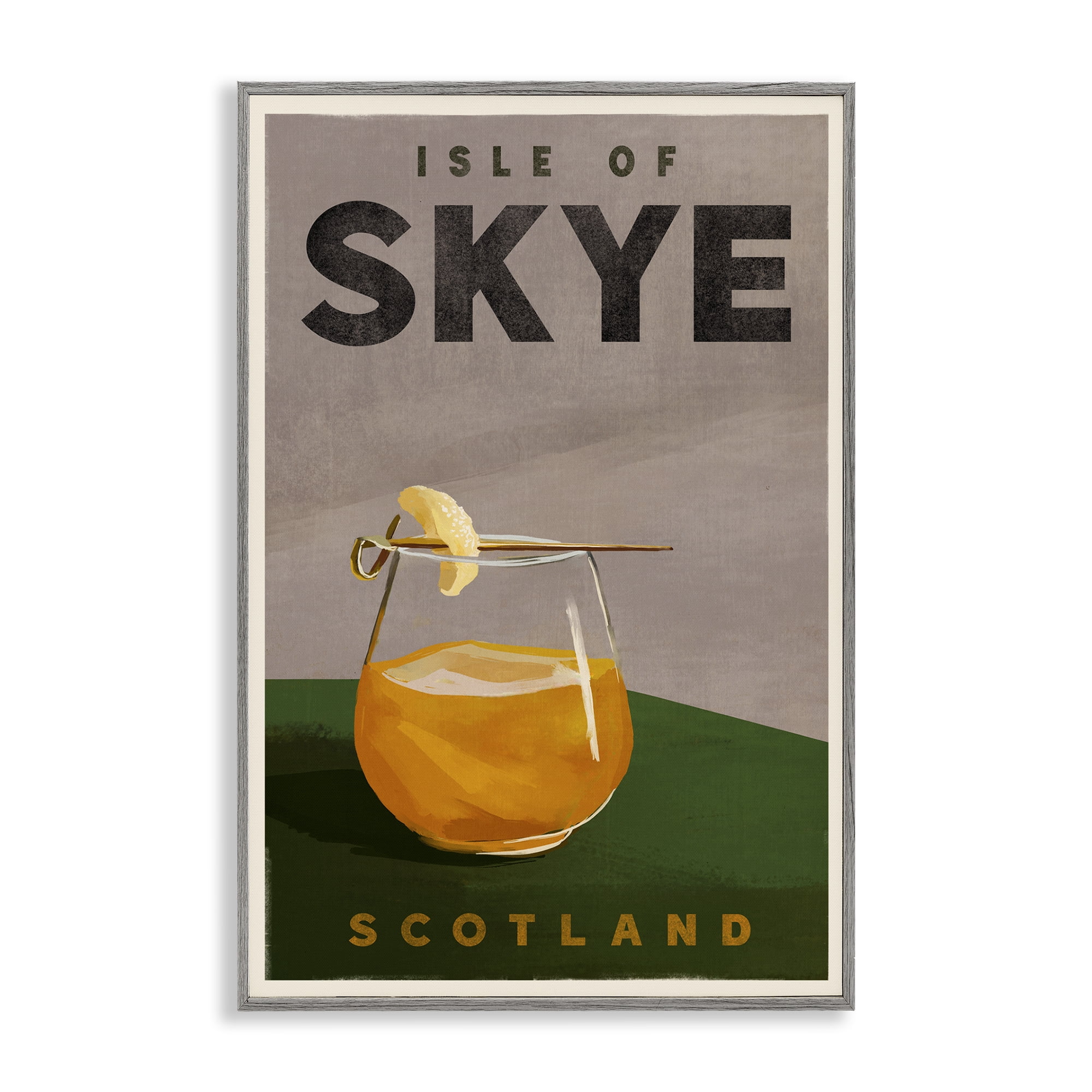 Stupell Industries Isle of Skye Cocktail Food & Beverage Painting Gray Framed Art Print Wall Art, 12 x 18