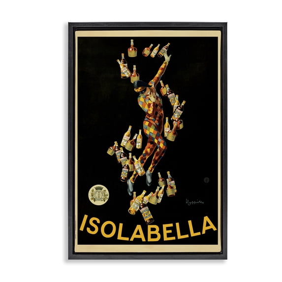 Stupell Industries Art Deco Isolabella Vintage Ad Black Floating Frame Canvas Art, 17 x 25, by Vintage Poster