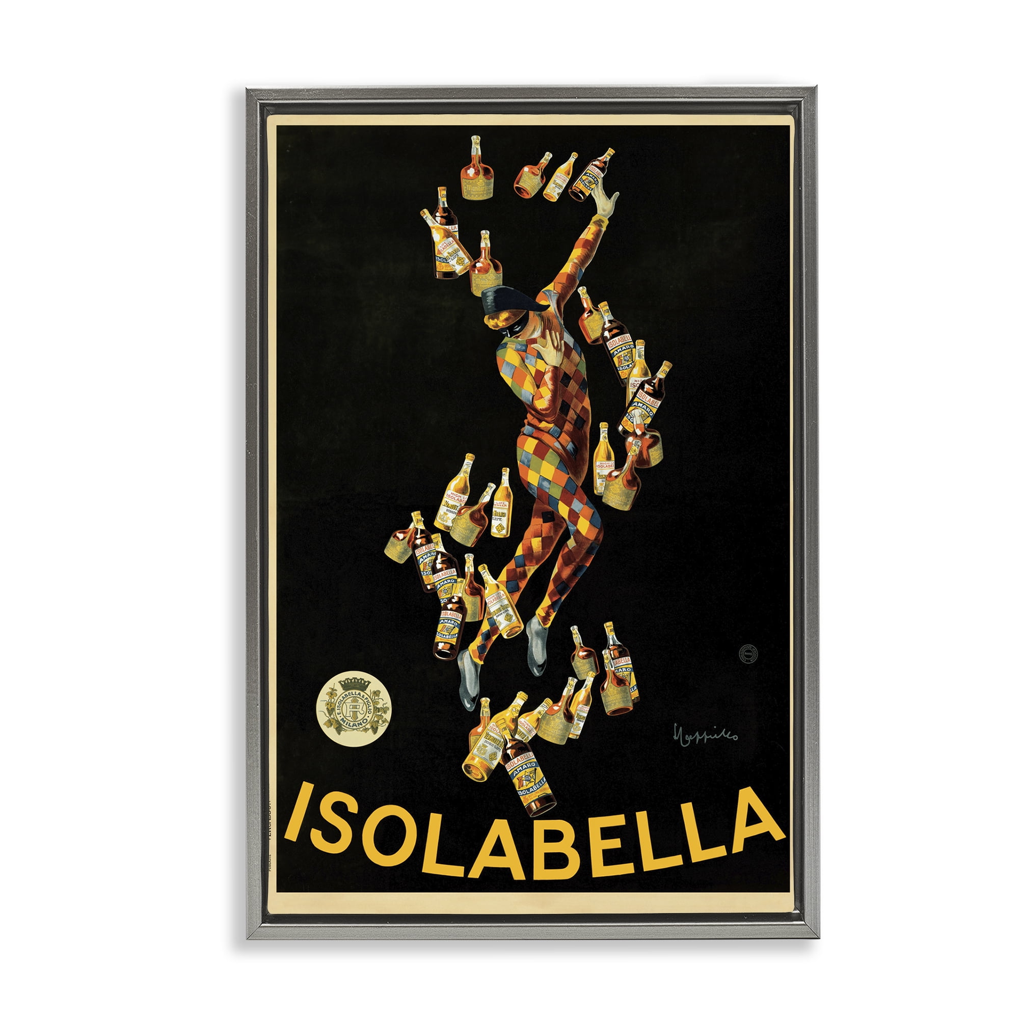 Stupell Industries Isolabella Vintage Ad Food & Beverage Painting Gray Floater Framed Canvas Art Print Wall Art, 21 x 31