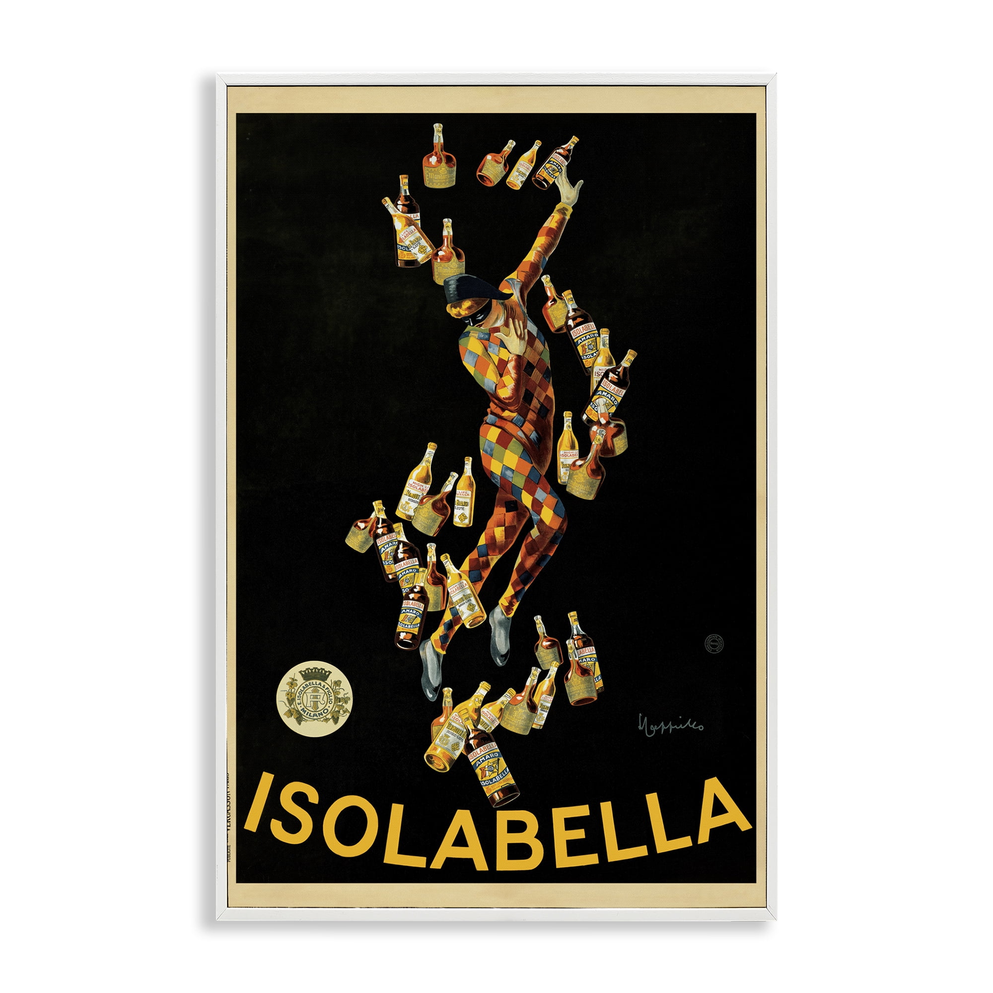 Stupell Industries Isolabella Vintage Ad Food & Beverage Painting White Framed Art Print Wall Art, 16 x 24