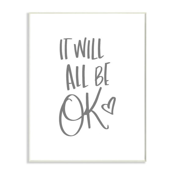 Stupell Industries It Will All Be Okay Quote Positive Thoughts Phrase Wall Plaque Design by Sd Graphics Studio