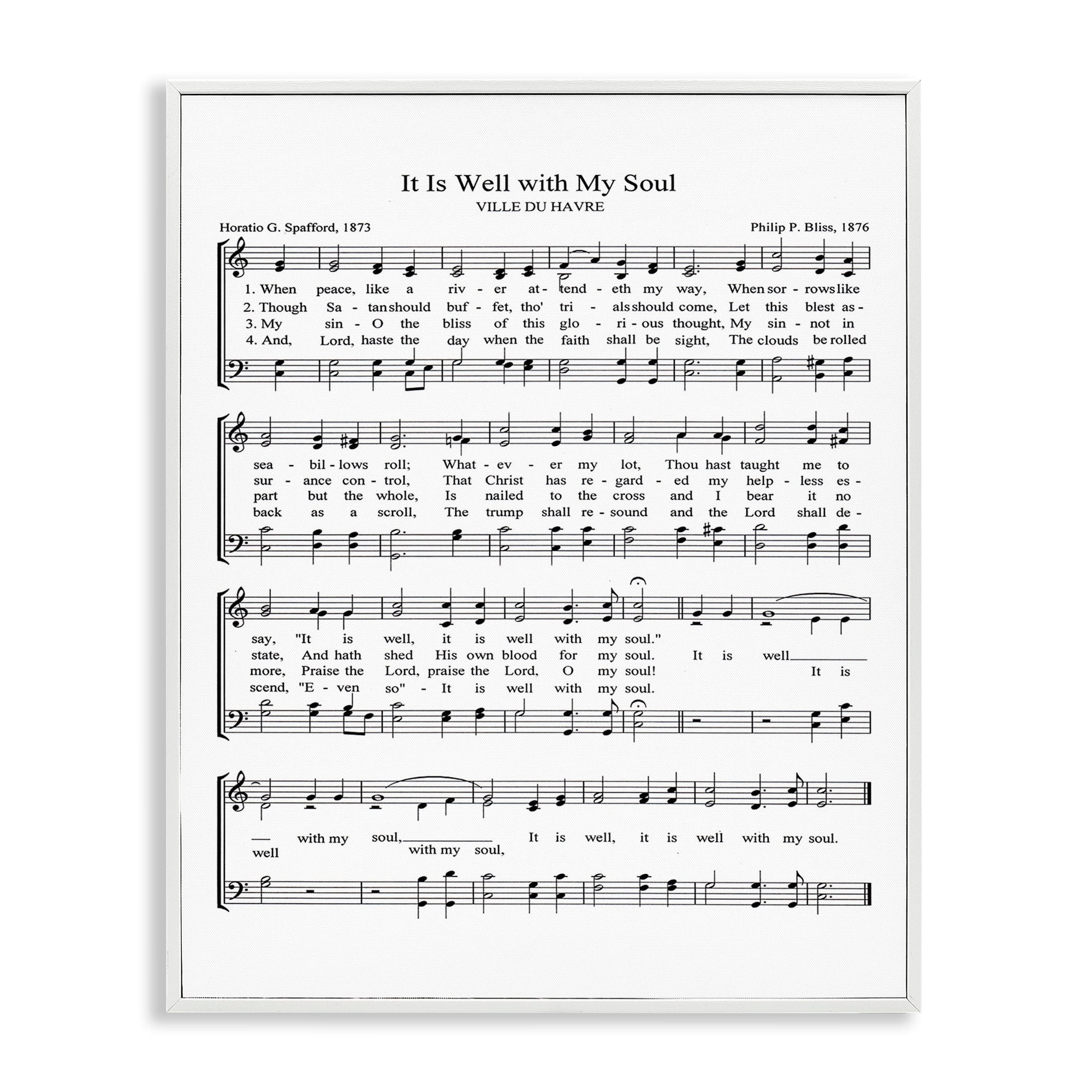 Stupell Industries It is Well With My Soul Vintage Sheet Music, 16 x 20,Design by Lettered and Lined