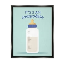 Stupell Industries It's 3am Somewhere Phrase Inspirational Painting Black Floater Framed Art Print Wall Art, 17 x 21