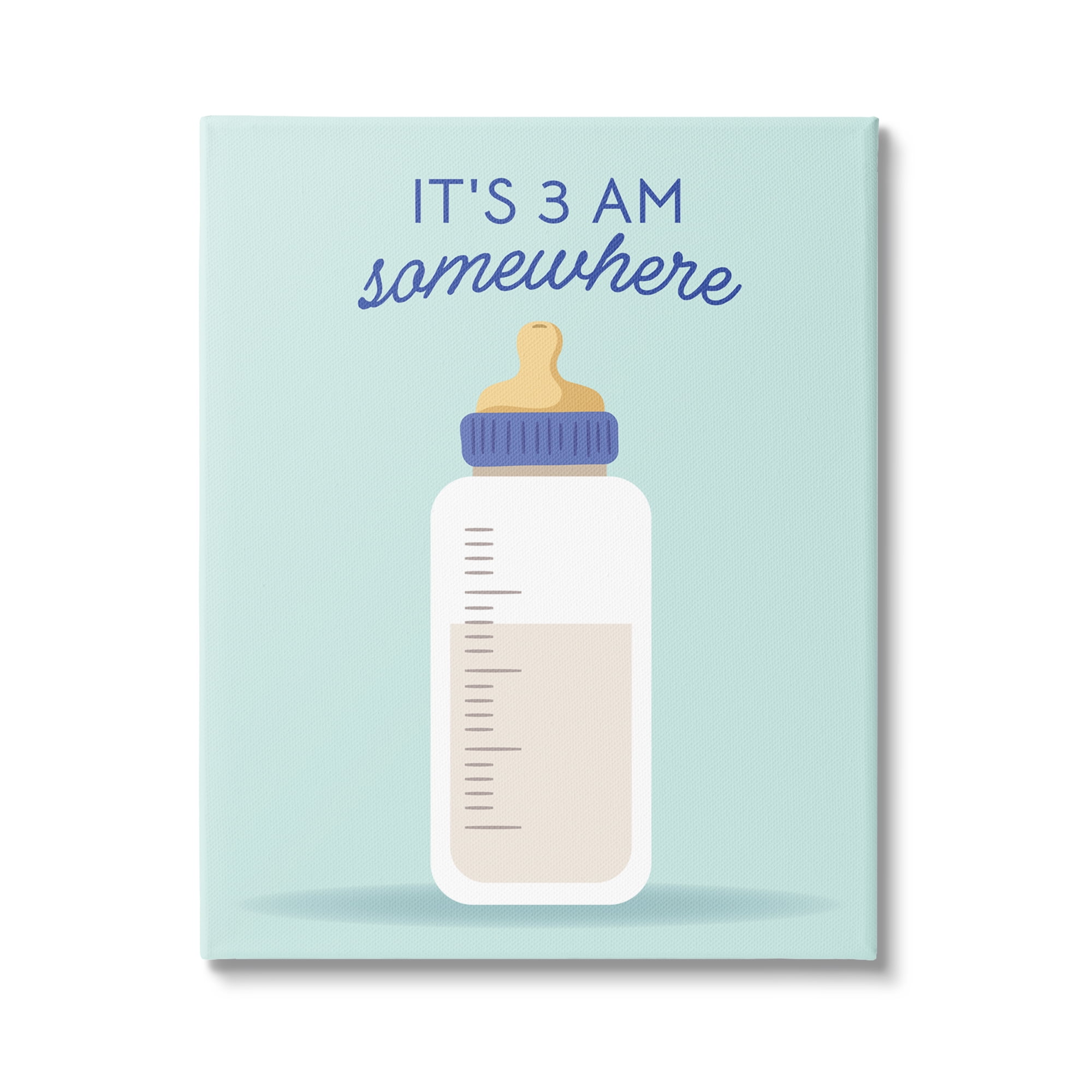 Stupell Industries It's 3am Somewhere Phrase Inspirational Painting Gallery Wrapped Canvas Print Wall Art, 16 x 20
