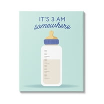 Stupell Industries It's 3am Somewhere Phrase Inspirational Painting Gallery Wrapped Canvas Print Wall Art, 16 x 20