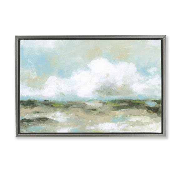 Stupell Industries It's A Fine Day Landscape Gray Framed Floater Canvas Wall Art design by Wani Pasion, 17 x 25