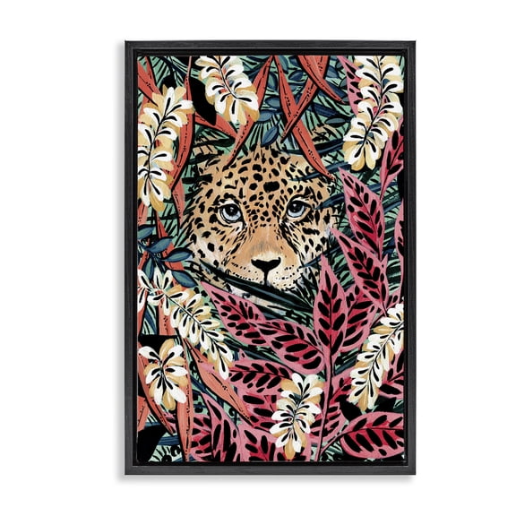 Stupell Industries It's A Wild Life Cheetah Black Framed Floater Canvas Wall Art design by Yvette St. Amant, 25 x 17