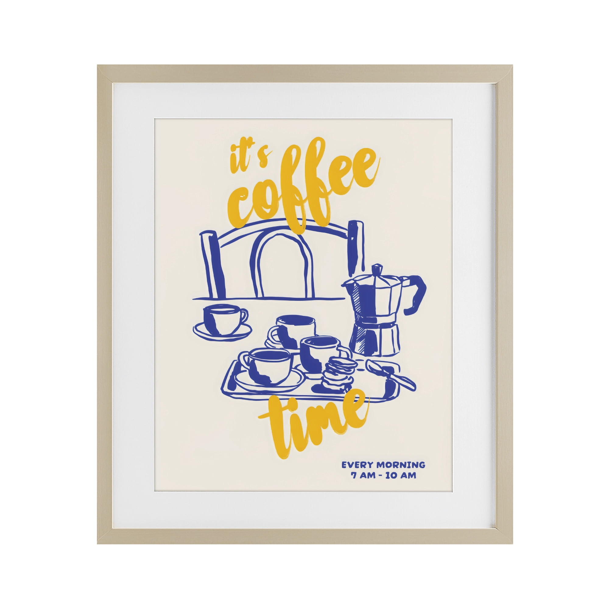 Stupell Industries It's Coffee Time Breakfast Ritual Birch Framed Print Under Glass, design by The Prints Vibe