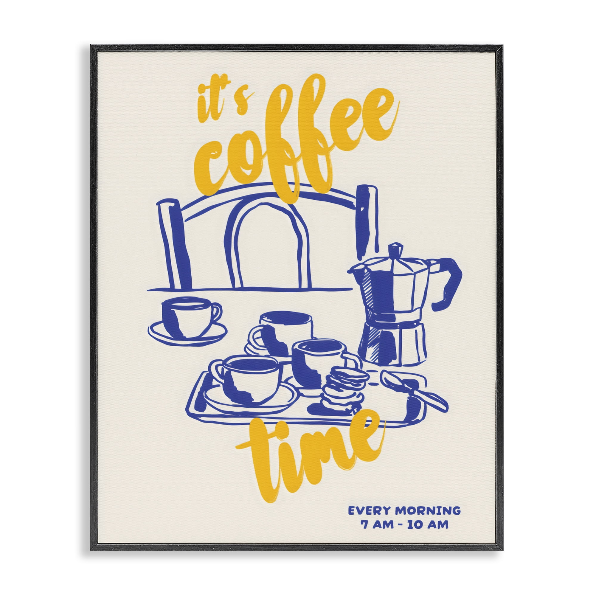 Stupell Industries It's Coffee Time Breakfast Ritual Black Framed Giclee Art, design by The Prints Vibe