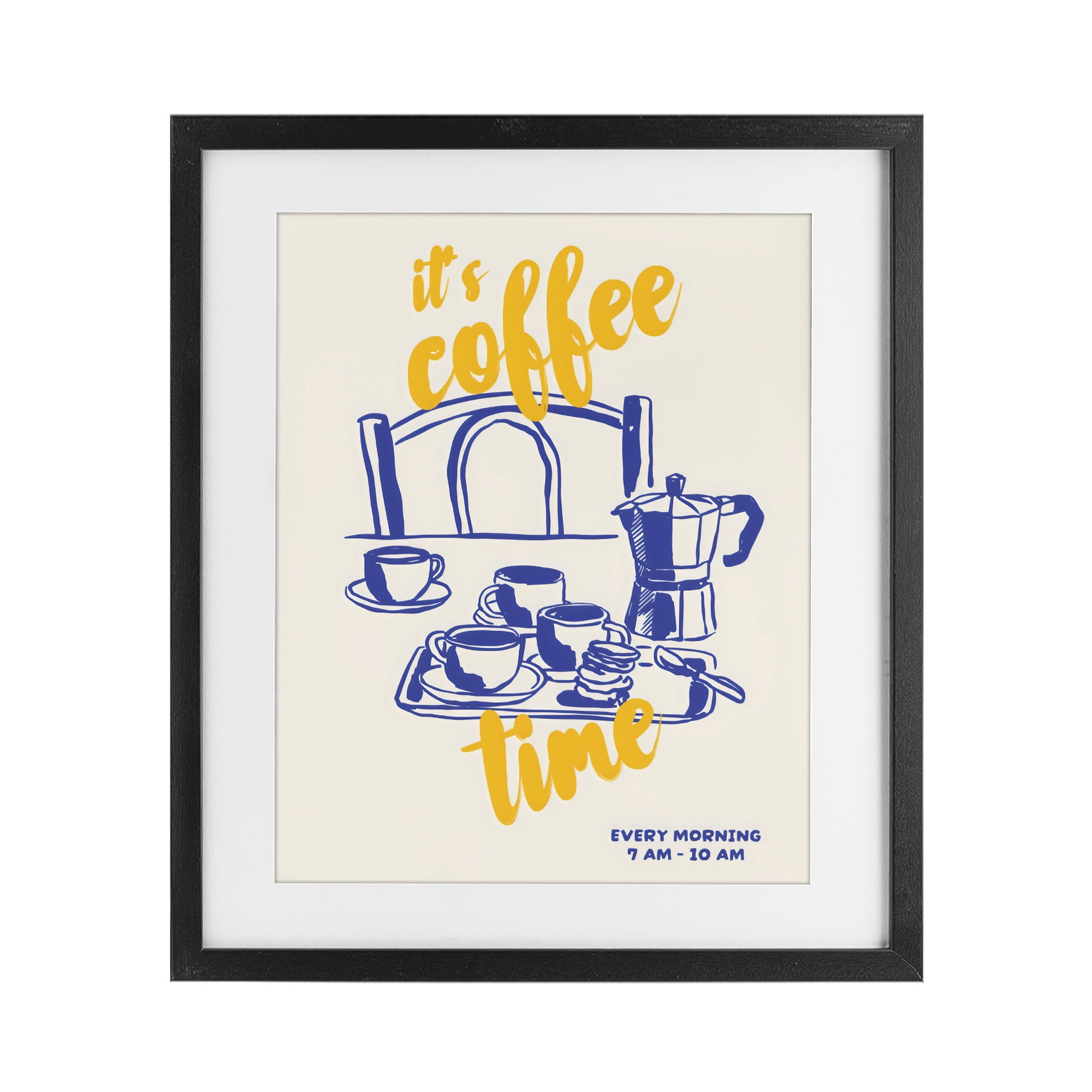 Stupell Industries It's Coffee Time Breakfast Ritual Black Framed Print Under Glass, design by The Prints Vibe