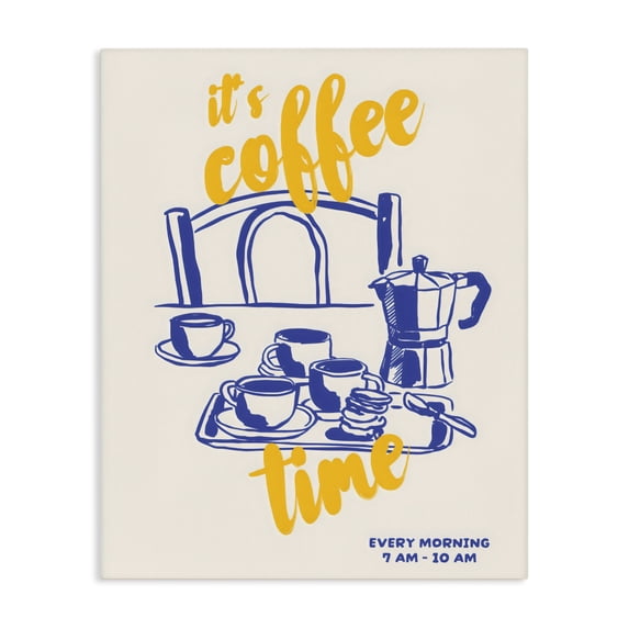 Stupell Industries Contemporary It's Coffee Time Breakfast Ritual Canvas Art, 16 x 20, by The Prints Vibe
