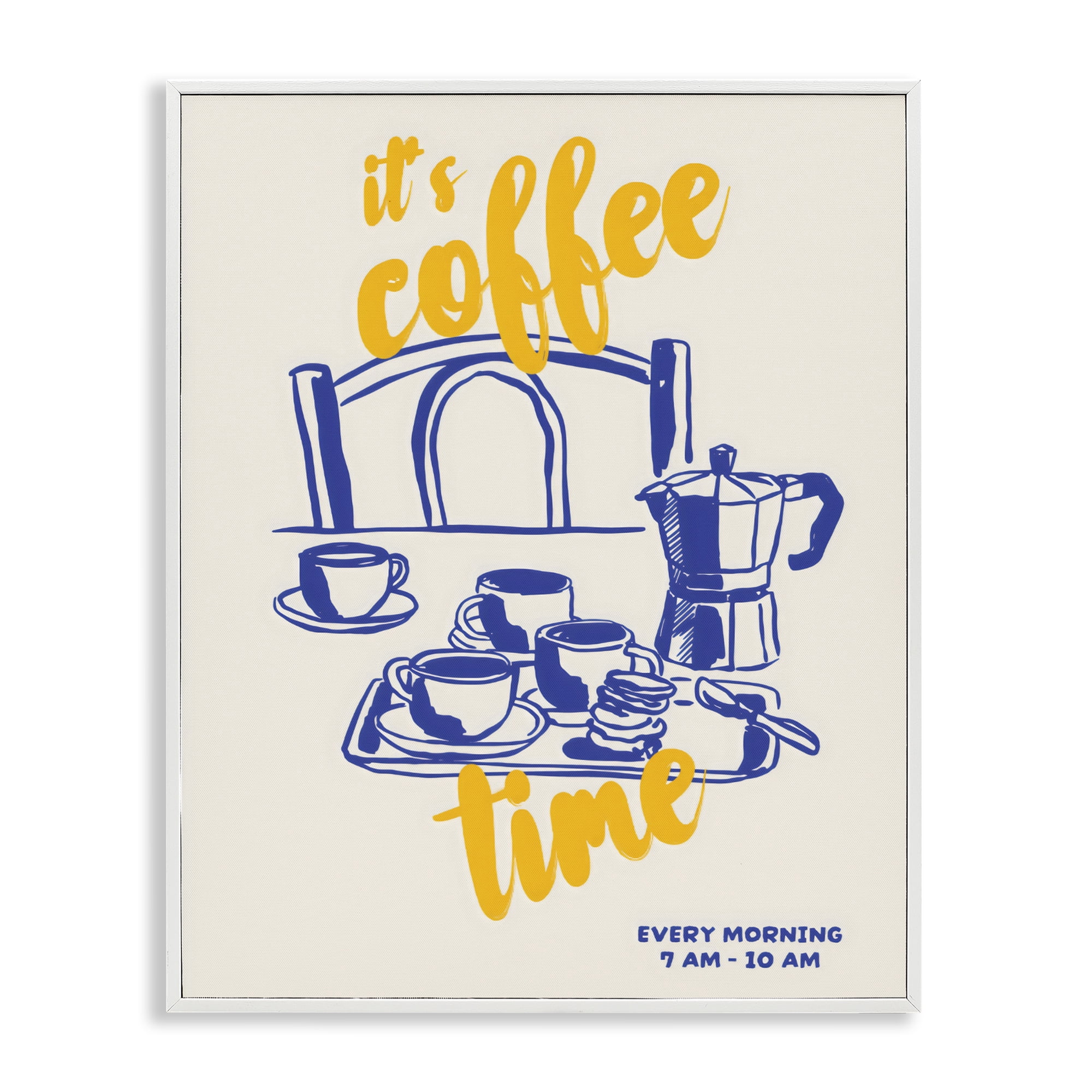 Stupell Industries It's Coffee Time Breakfast Ritual White Framed Giclee Art, design by The Prints Vibe