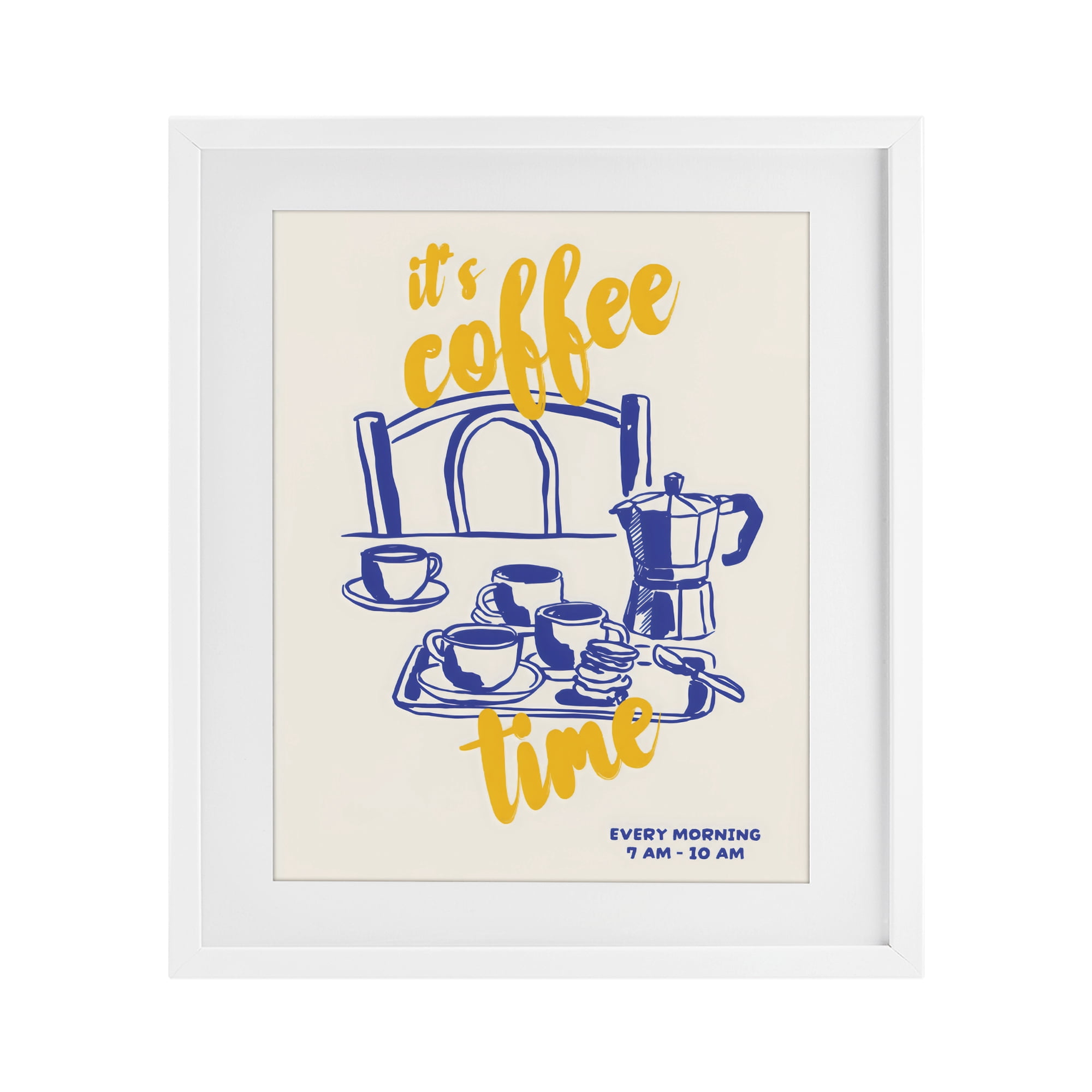 Stupell Industries It's Coffee Time Breakfast Ritual White Framed Print Under Glass, design by The Prints Vibe