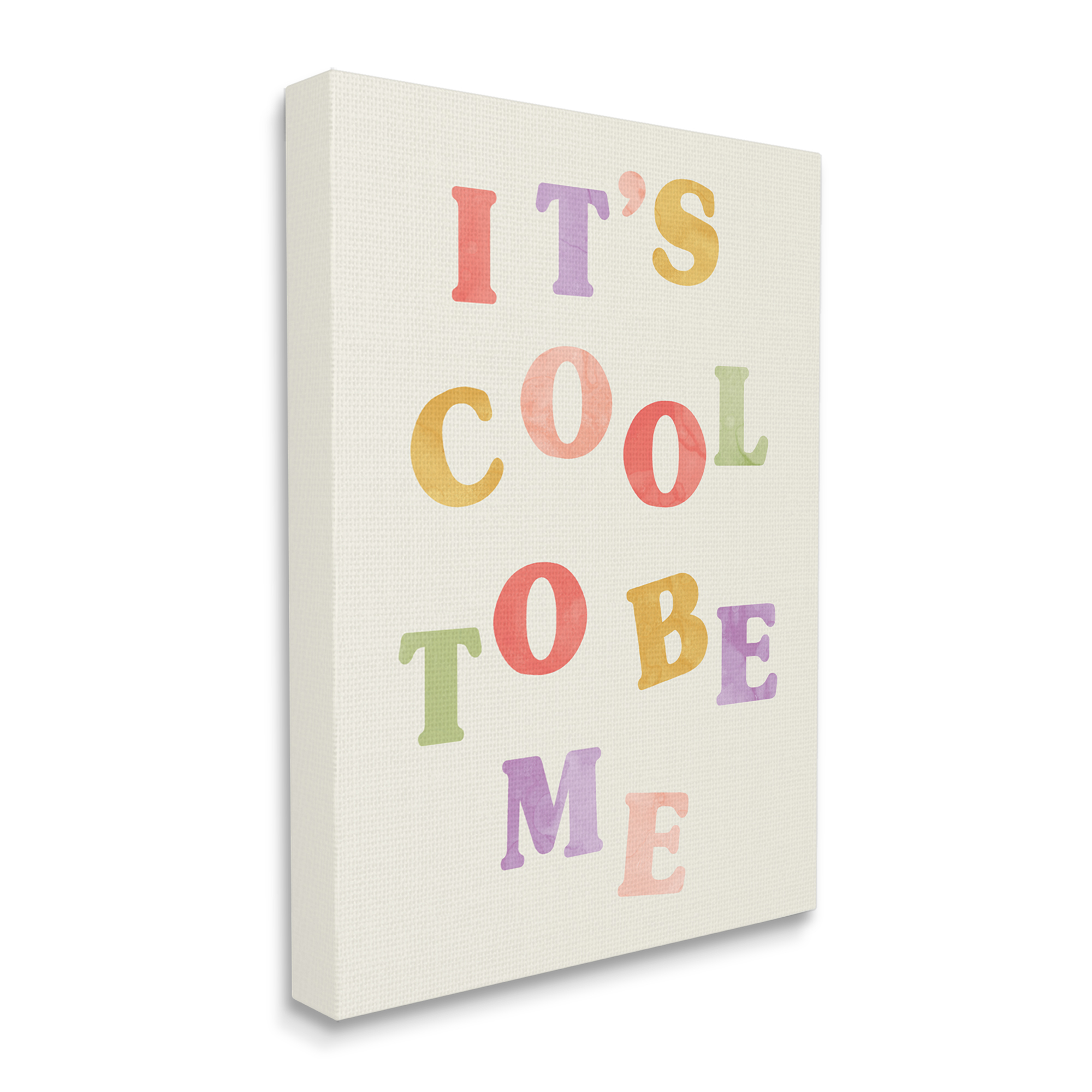 Stupell Industries It's Cool to Be Me Retro Inspirational Phrase Inspirational Painting Gallery Wrapped Canvas Print Wall Art, 16 x 20
